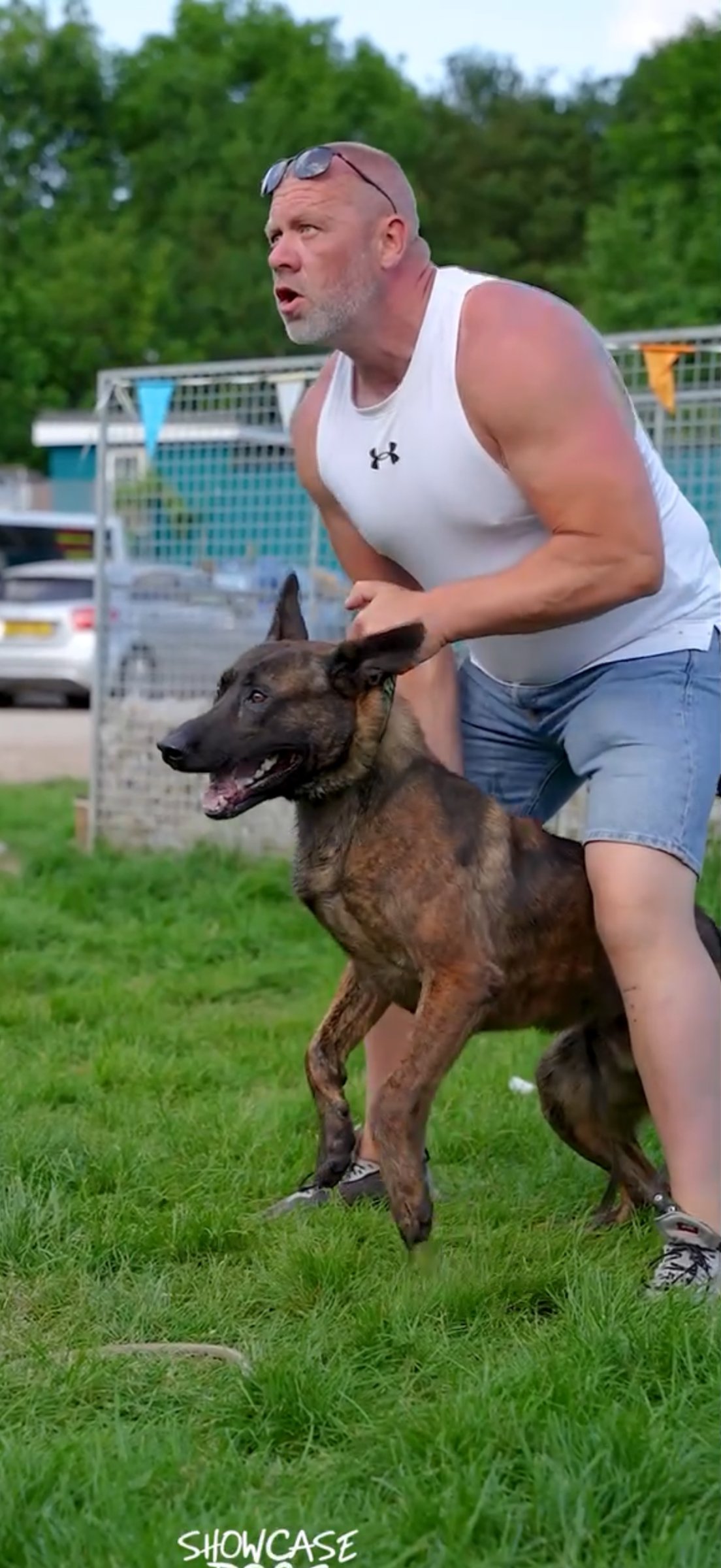Tudor handling a Malinois